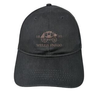1852 Wells Fargo Baseball Cap Black One Size Adjustable Embroidered Cotton